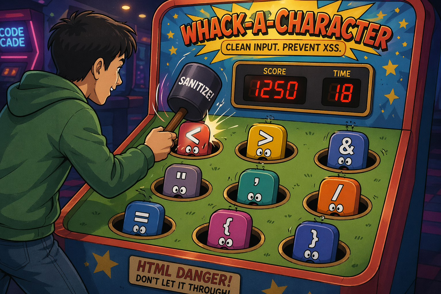 Whack a mole with html entities